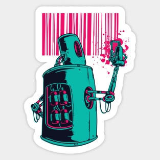 Robot Graffiti Sticker